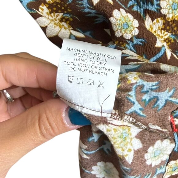 Xirena Womens Floral Meadow Blouse Brown XS NWT Cottagecore Romantic Boho - Picture 6 of 6
